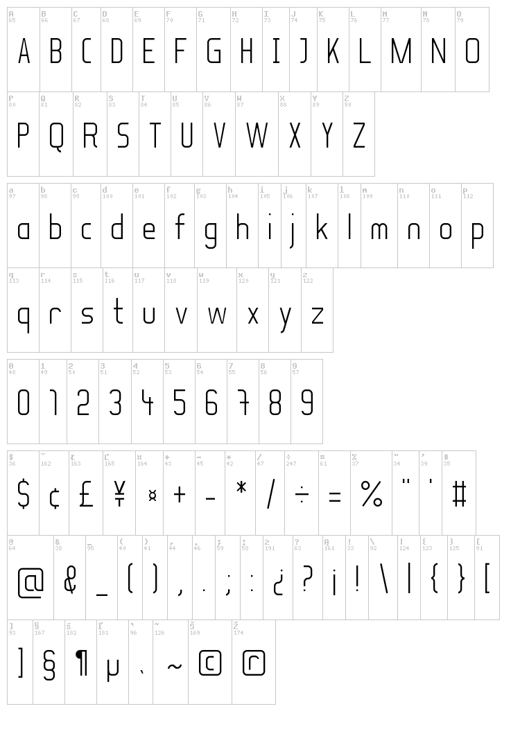 Soul Lotion font map